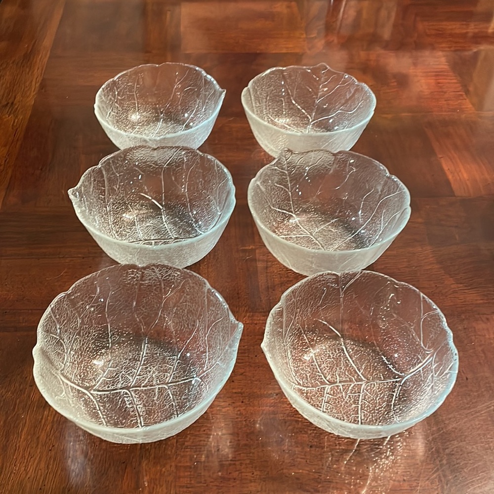 Arcoroc France Fruit Nappy Bowls Aspen Leaf